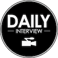 Application icon of the Daily
										  Interview iOS application. On a
										  circular black background the words
										  Daily, on the next line - Interview -
										  and at the bottom an icon of a
										  proffessional film camera.